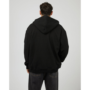 Sudadera con Capucha Extra Grande para Hombre, Negra, 100% Algodón Tejido, Estilo Casual para Otoño - Product Image 3