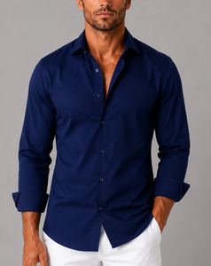 Custom Men's Formal Button Up Long Sleeve Dress <b>Shirts</b> High Quality Business <b>Office</b> Casual Wear Top Manufacturer Factory OEM ODM - Product Image 2