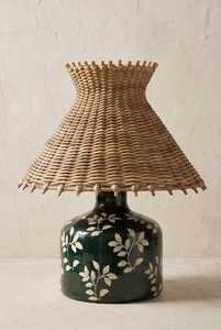 Lampe de table moderne de luxe en os incrusté en forme de fleur, autocollante, bleue, lampe de chevet ARIF HANDICRAFTS, décoration durable - Product Image 1