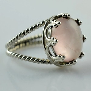 Rose <b>Quartz</b> Oval <b>Ring</b> 925 Sterling Silver Handmade Promise Jewelry for her bezel setting <b>Ring</b> January Birthstone - Product Image 4