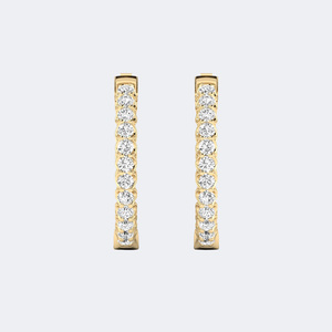 Pendientes de Aro con Diamantes de Corte Redondo de 1.10CTW con Engaste Compartido Tipo Eternity - Product Image 4