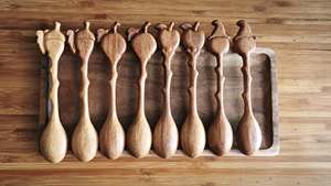 Cuchara de madera natural de Vietnam para té de hojas sueltas, azúcar, miel, bebidas y uso diario en restaurantes y cafeterías. - Product Image 5