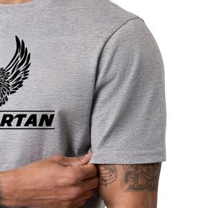 Camiseta gráfica de algodón gris claro para hombre, corte regular, cuello redondo, manga corta, informal, estampada, transpirable, moda de verano - Product Image 4