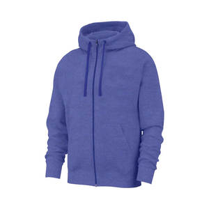Sweat-shirt à capuche bleu pour homme, coupe classique, couleur unie, en molleton bouclette, décontracté, manches longues, tricoté, pour l'automne - Product Image 1