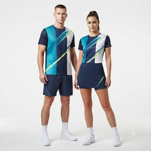 Ensemble d'uniformes de tennis professionnels pour hommes et femmes, vêtements de sport respirants et à séchage rapide, t-shirt, jupe, short de tennis, couleurs personnalisées - Product Image 6