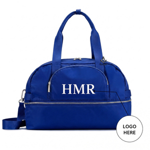Sac de sport bleu personnalisé avec logo, pour la tenue maçonnique, les regalia de la franc-maçonnerie, les vêtements de sororité et de fraternité, sac de voyage pliable pour la gym - Product Image 1