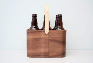 Cesta de picnic minimalista de madera curvada de fábrica, caja transportadora de alimentos, frutas y bebidas de madera natural con asa oscilante, OEM - Product Image 5