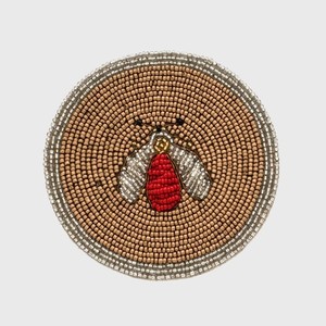 Fashionable hand made Elegant trendy style <b>beaded</b> Amazing hand embroidery Bee design <b>Coaster</b> set of 4 piece Dining table <b>coaster</b> - Product Image 3