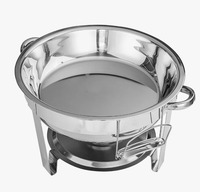 Plat à chafing rond en acier inoxydable 150L, ensemble de 2 chauffe-plats pour buffet traiteur, chauffage à la vapeur, contrôle manuel de la température 1C