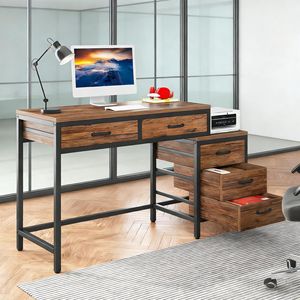 โต๊ะคอมพิวเตอร์แบบมีลิ้นชักแบบพลิกกลับได้พร้อมโต๊ะเขียนหนังสือ ทนทานและใช้งานได้จริง - Product Image 3