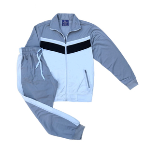 Ensemble de survêtement athlétique personnalisé pour homme, veste zippée et pantalon de jogging pour l'entraînement et le fitness - Product Image 2