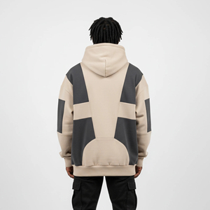 Sweat-shirt à capuche pour homme, coupe oversize, en molleton de coton, style color block, décontracté, pour l'hiver, avec logo brodé sur la poche avant, séchage rapide - Product Image 5