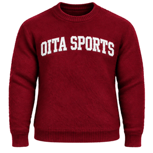 Custom Dark Red <b>Men</b> Fuzzy Knit Sweater Crew Neck Long Sleeve Soft Casual <b>Winter</b> Pullover <b>Jumper</b> with Custom Raised Chest Logo - Product Image 1