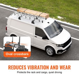 Portascala da Tetto per Auto in Acciaio Resistente, 60 Pollici, 2 Barre Trasversali, Capacità 500 Libbre, Portascala da Tetto per Furgone - Product Image 6