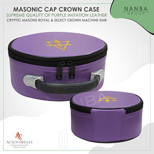 Cryptic Masonic Royal and Select Master Crown Cap Case <b>Purple</b>, Hand Embroidered - Product Image 5