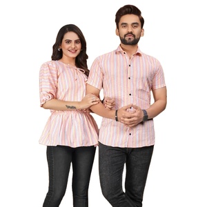 Ensemble Kurt prêt à l'emploi en pur coton pour couple avec tissage à motif de bulles vêtements indiens et pakistanais au prix de gros - Product Image 1