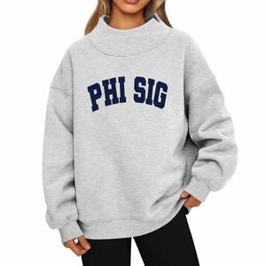 Sweat-shirt personnalisé à col montant Sigma, style universitaire, avec lettres grecques vintage, pour femme, vêtements de sport de boutique - Product Image 1