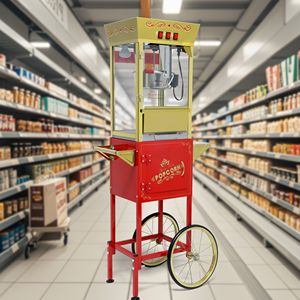 <b>Vintage</b> 12oz Popcorn Machine Cart with Stainless Steel <b>Kettle</b> Movie Theater Style 110V Used - Product Image 4
