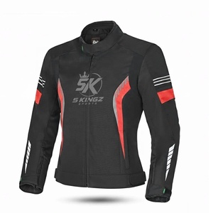Blouson de moto pour femme 5 SPORTS à manches longues, noir et orange, respirant, imperméable, coupe-vent, pour toutes les courses - Product Image 1
