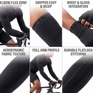 Manchons de compression unisexes à prix de gros, idéaux pour la course et le cyclisme, en tissu extensible léger, équipement de compression athlétique, logo personnalisé - Product Image 5