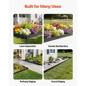 Set da 12 Bordure per Giardino in Acciaio Zincato 40 x 8 Pollici, Guanti da Giardinaggio in Metallo Resistenti e Attrezzatura Protettiva con 14 Clip di Montaggio - Product Image 6