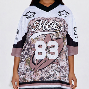 Camiseta Deportiva Oversize Personalizada de Fútbol Americano, Unisex, con Estampado, Manga Corta, Diseño con Número, 100% Poliéster, Cuello en V - Product Image 4