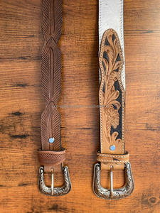 Cinturones hechos a mano de lujo Cinturón de cuero de vaca genuino de vaquero occidental con diseño de pelo Fabricante y mayorista - Product Image 5