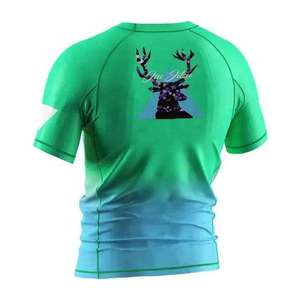เสื้อรัดกล้ามเนื้อแขนสั้นสำหรับนักกีฬาบราซิลเลียนยิวยิตสู (BJJ) ระดับมืออาชีพ  แบบไล่เฉดสี สำหรับฝึกซ้อมยิวยิตสู ระบายอากาศได้ดี เหมาะสำหรับเล่นเซิร์ฟ - Product Image 4