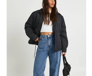 Veste matelassée d'hiver pour femme, style sport, personnalisée, en polyester épais, col montant, pour activités de plein air - Product Image 1