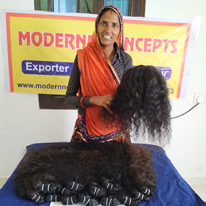 100% vente en gros vendeur vierge brut non transformé paquet naturel bouclés lâche extensions de cheveux humains indiens du temple profond - Product Image 3