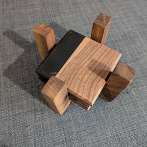 Posavasos de Madera Ecológicos Hechos a Mano, Artesanías, Manteles Individuales Cuadrados de 10 mm de Grosor para Decoración de Comedor, Personalizados en India - Product Image 3