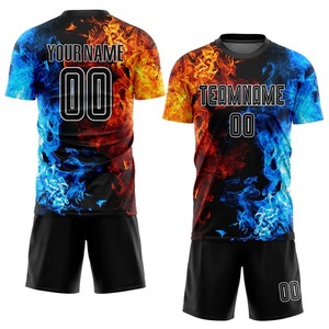 Custom Figure Black-White <b>Flame</b> Sublimation Soccer Uniform Jersey Breathable Team Training Kit Pro Personalized Sportswear <b>Shirt</b> - Product Image 5