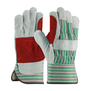 Gants de travail industriels en cuir robuste renforcé avec doublure en coton flexible, couleur jaune fluorescent, pour monteurs canadiens - Product Image 1