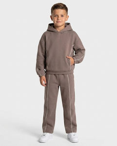 Ensemble de survêtement décontracté pour garçons, veste zippée intégrale et pantalon de jogging imprimé, en polyester et élasthanne mi-lourd, respirant, coupe régulière, pour l'automne - Product Image 2