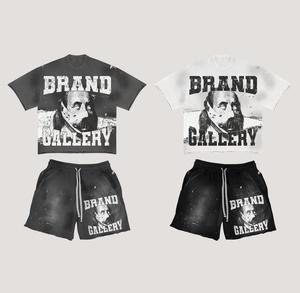 Ensemble T-shirt et short 2 pièces pour homme, tenue décontractée d'été pour tous les jours, ensemble en coton respirant pour un style streetwear hip-hop - Product Image 1