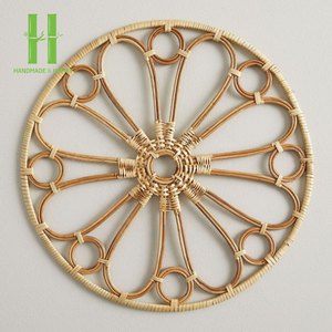 Hot Trend Bamboo Eco-Friendly Bohemian Handwoven Scalloped Placemats Charger <b>Plates</b> Wedding Table Decoration Vietnam 2026 - Product Image 2