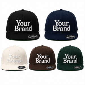 Casquette en coton OEM à 6 panneaux, casquette à large bord avec patch logo pour la vente au détail - Product Image 1