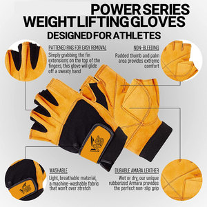 Gants de sport en cuir à demi-doigts, faible MOQ, avec coussinets de paume souples, panneaux respirants, coutures durables, design unisexe pour la musculation et le fitness - Product Image 2