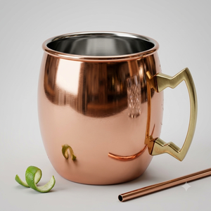 Pure <b>Copper</b> <b>Mug</b> with Handle for Moscow Mule - Handmade <b>Copper</b> Beer <b>Mug</b> - Product Image 1