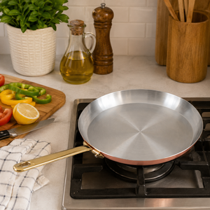 Premium Copper Flat <b>Pan</b> with Stainless Steel Interior, Crepe <b>Pan</b>, Dosa <b>Pan</b>, Heavy Duty Kitchen Cookware OEM ODM - Product Image 3