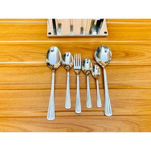Juego de Cubiertos de Acero Inoxidable, Juego de Cubiertos de Plata con Pulido Espejo de 6 Piezas, Aptos para Contacto con Alimentos, Cubiertos Elegantes para Suministros de Restaurante - Product Image 5