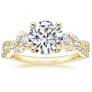 Anillo de Compromiso de Oro Amarillo con Diamante Cultivado en Laboratorio Certificado por IGI, Engaste de Puntas, Banda Pavé, Joyería Fina Romántica para Mujer - Product Image 2