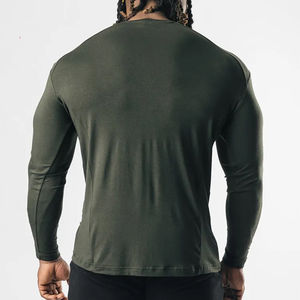 Camiseta de Compresión de Manga Larga para Hombre, Color Sólido, para Entrenamiento Deportivo en Gimnasio, Secado Rápido, Capa Base, Personalizable - Product Image 3