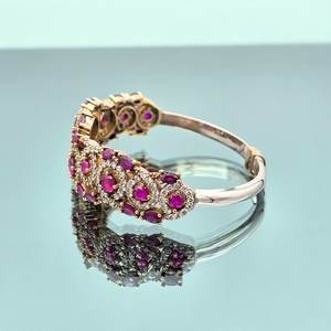 Pink Ruby 925 Sterling <b>Silver</b> <b>Cuff</b> <b>Bracelet</b> Adjustable Natural Gemstone Jewelry Elegant Handmade Gift For Women - Product Image 5