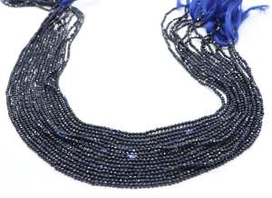 Perles Rondelles Micro-facettées en Saphir Bleu Naturel AAA 2 MM, Perles de Pierre Précieuse Saphir Bleu, Perles Rondelles Facettées en Saphir de 13 Pouces - Product Image 2