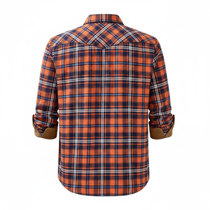 Camisa de Franela a Cuadros 100% Algodón para Hombre, Transpirable, Casual de Otoño, con Logotipo Personalizado, Venta al Por Mayor OEM - Product Image 2