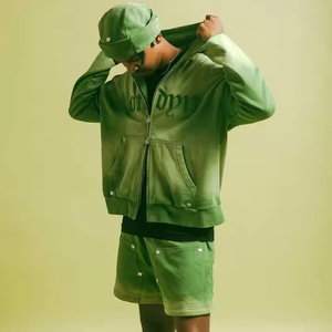 ชุดเซ็ตเสื้อฮู้ดดี้และกางเกงขาสั้นผ้าฝ้ายพิมพ์ลายวินเทจสำหรับผู้ชายไซส์ใหญ่ ใส่สบาย ระบายอากาศได้ดี เหมาะสำหรับฤดูหนาว - Product Image 1