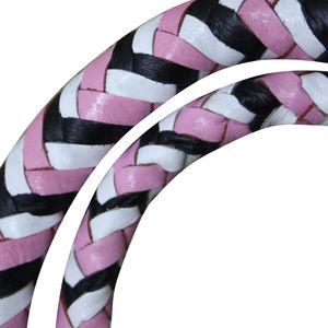 Fouet professionnel en cuir véritable pour spectacle équestre, design tressé, pour la manipulation et la chasse - Product Image 2