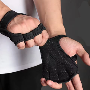 Gants de fitness unisexes noirs sans doigts avec paume en mesh respirant pour l'entraînement en salle de sport - Product Image 3