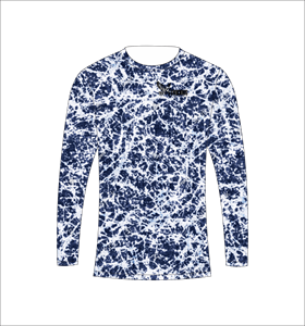T-shirt de sport respirant à manches longues avec motif abstrait bleu pour l'entraînement physique - Product Image 5